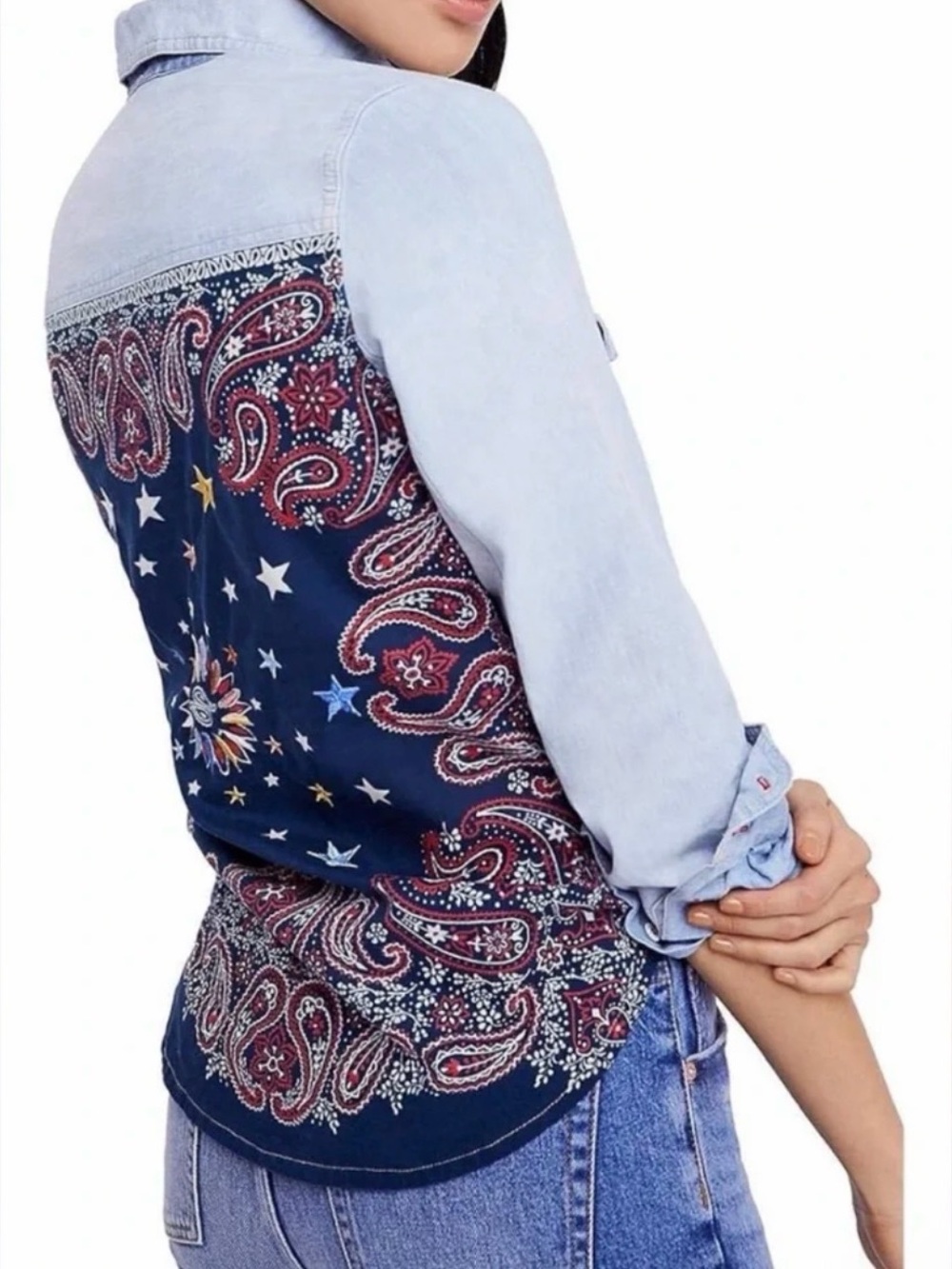 Free People Bandana Bandit Button Up